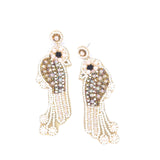 Pearl & Beaded Dove Earrings TREASURE JEWELS