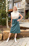 Morea A-line Teal Better Than Leather Skirt CURRENT AIR