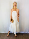 SALE-Julianne Tiered Boho Maxi Dress-White