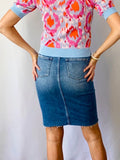 Claudia High Waisted Midi Denim Jean Skirt-Liberty