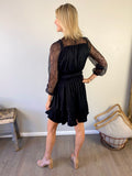 Taylor Romantic Black Lace Mini Dress