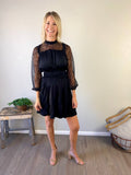 Taylor Romantic Black Lace Mini Dress