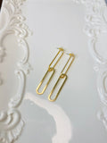 Dangle Paperclip Earrings-Gold