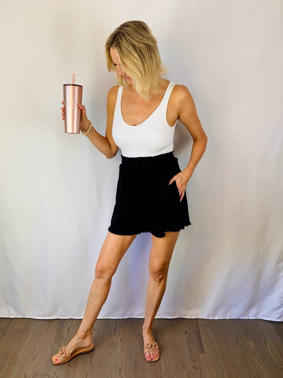 SALE-Elysian Casual Comfy Linen Shorts-Black