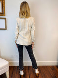 Chic Boucle Plaid Double Breasted Blazer-Taupe FATE