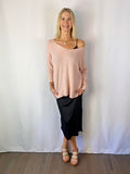 SALE-Winnie Boho Relaxed Knit Sweater-Pink