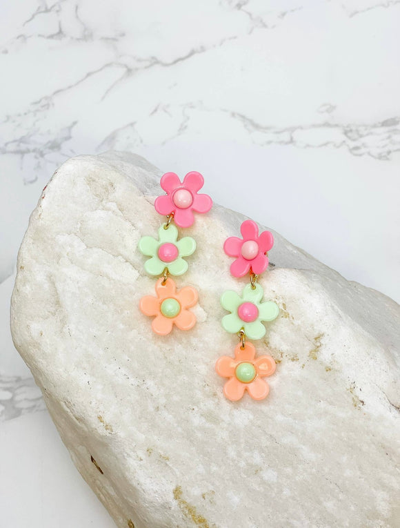 Colorful Daisy Dangle Earrings