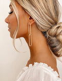 Dangle Paperclip Earrings-Gold