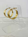 Gold Textured Separated Multi-Wire Hoop Earring