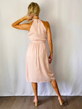 Halter Neckline Dusty Pink Midi Dress ON TWELFTH
