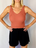 SALE-Easy Going Ribbed Knit Sweater Tank-Salmon