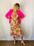 SALE-Twiggy Floral Alessi Midi Dress-Multi-Pink