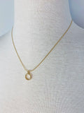 Dainty Gold Rhinestone Circle Necklace
