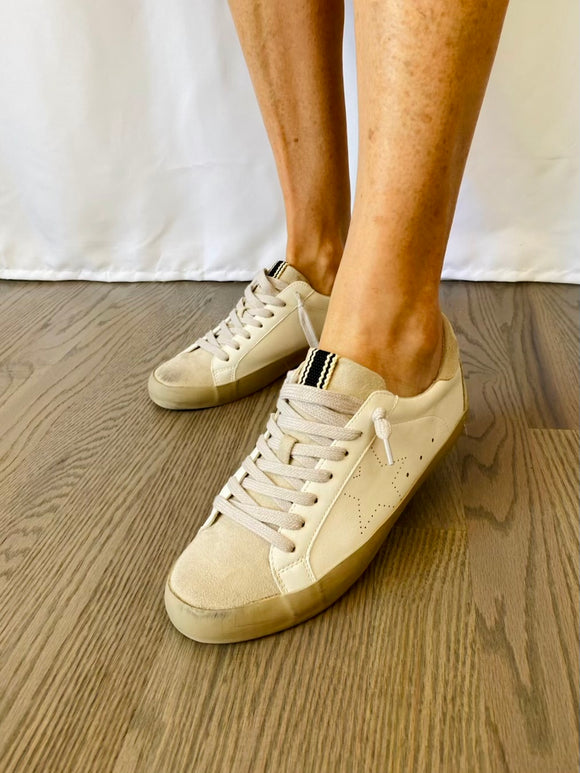 Mia Neutral Elevated Casual Sneaker-White