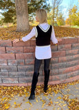 SALE-GABRIELLE Black & White Sweater Vest